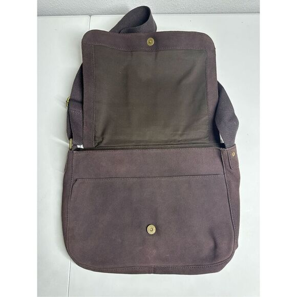 Benetton Brown Suede Messenger Crossbody Bag Briefcase Laptop See Description - Picture 5 of 16